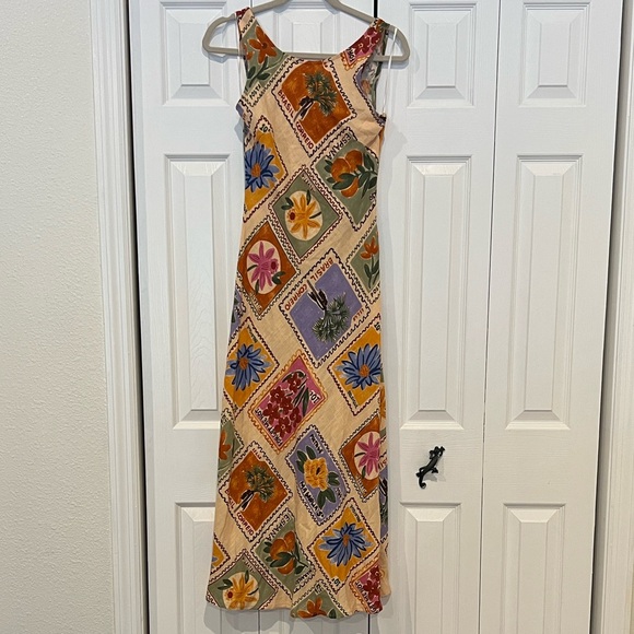 Paper Heart Dresses & Skirts - Paper heart Maxi Dress linen blend - stamps pattern